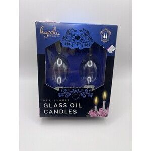 Refillable Glass Oil Candles  2-pack Hyoola Teardrop Shape